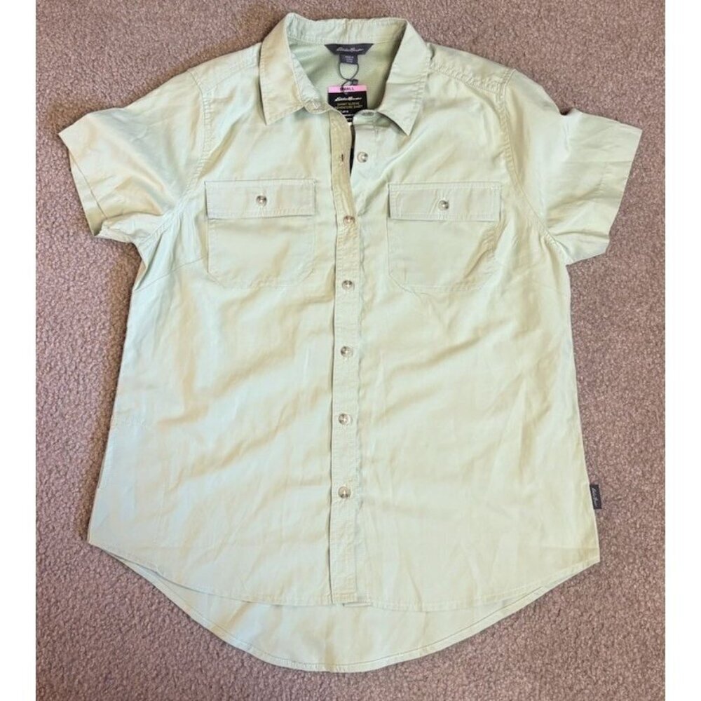 Eddie Bauer Light Mint Green Short Sleeve Button-Down Shirt